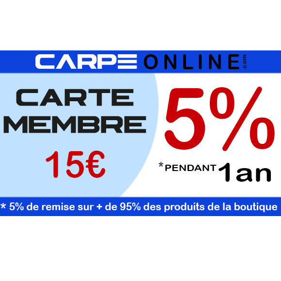 Carte Membre Carpe Online 5%, de réduction pendant 1 an